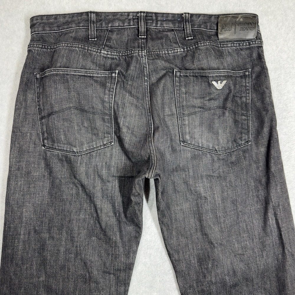Armani Jeans AJ Mens 36x30 Black Regular Straight Fit Giorgio Armani J45 READ - Picture 5 of 11